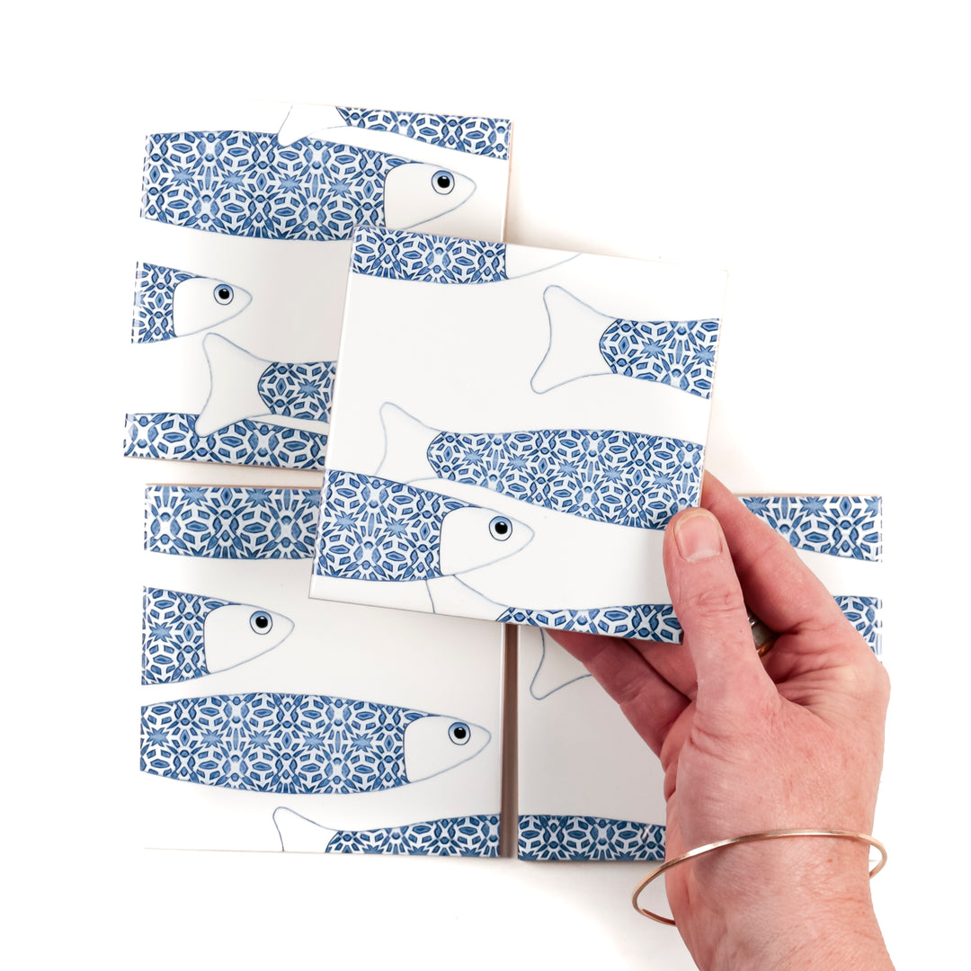 Ocean Shoal tile - Navy Blue