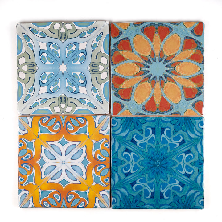 SALE SET - 4x 15cm "Rustic style" prototype tiles (mixed set)