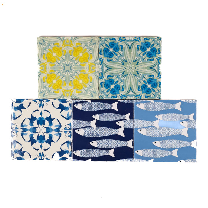 SALE SET - 5x 10cm "Rustic style" prototype tiles (mixed set)