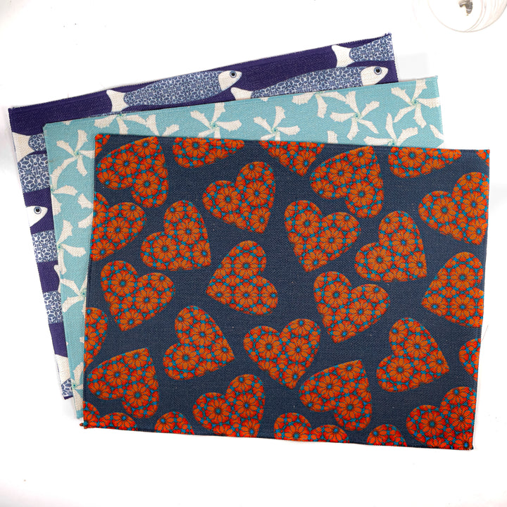 SALE - Set of 3x Fabric Placemats (Mixed Designs)