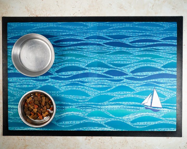 SALE - 60x40cm EXTRA LARGE floor mat - Caribbean Sea