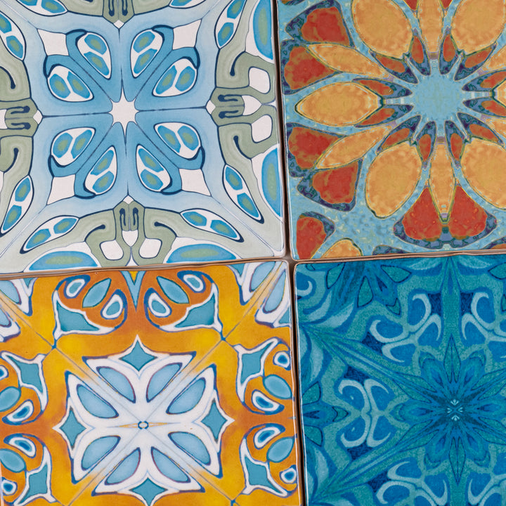 SALE SET - 4x 15cm "Rustic style" prototype tiles (mixed set)