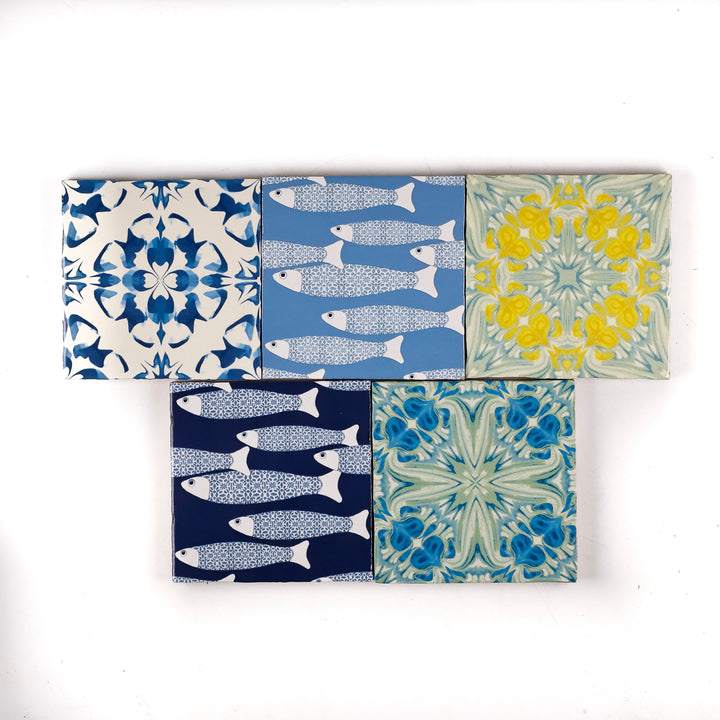 SALE SET - 5x 10cm "Rustic style" prototype tiles (mixed set)