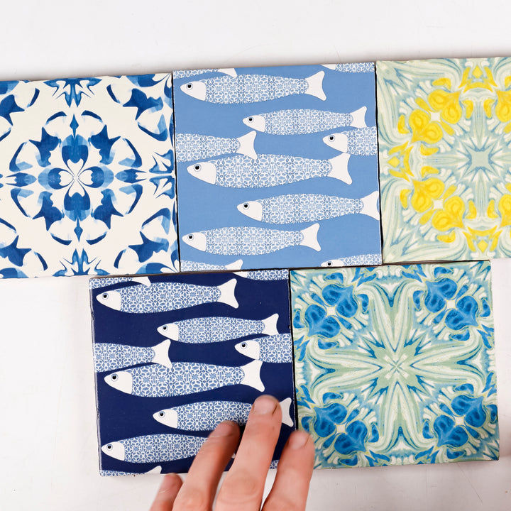 SALE SET - 5x 10cm "Rustic style" prototype tiles (mixed set)