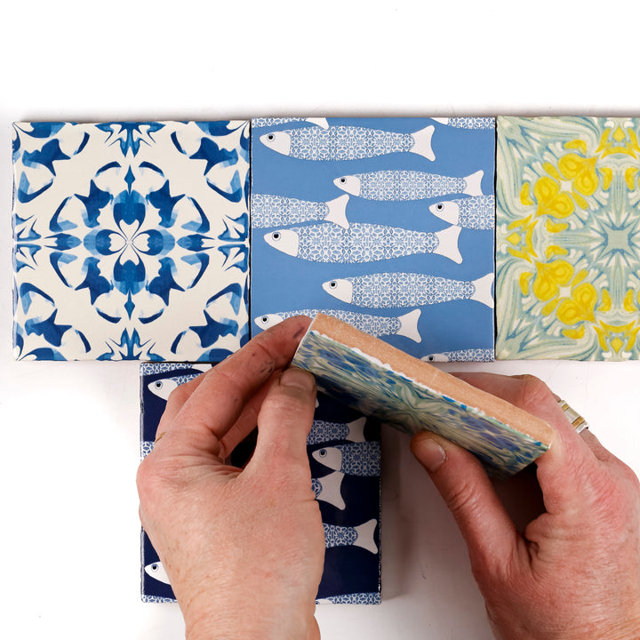 SALE SET - 5x 10cm "Rustic style" prototype tiles (mixed set)