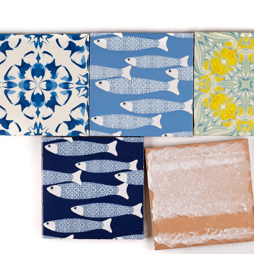 SALE SET - 5x 10cm "Rustic style" prototype tiles (mixed set)