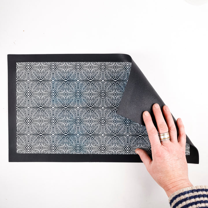SALE SECOND - Black &amp; Grey Celtic Pet Food Placemat