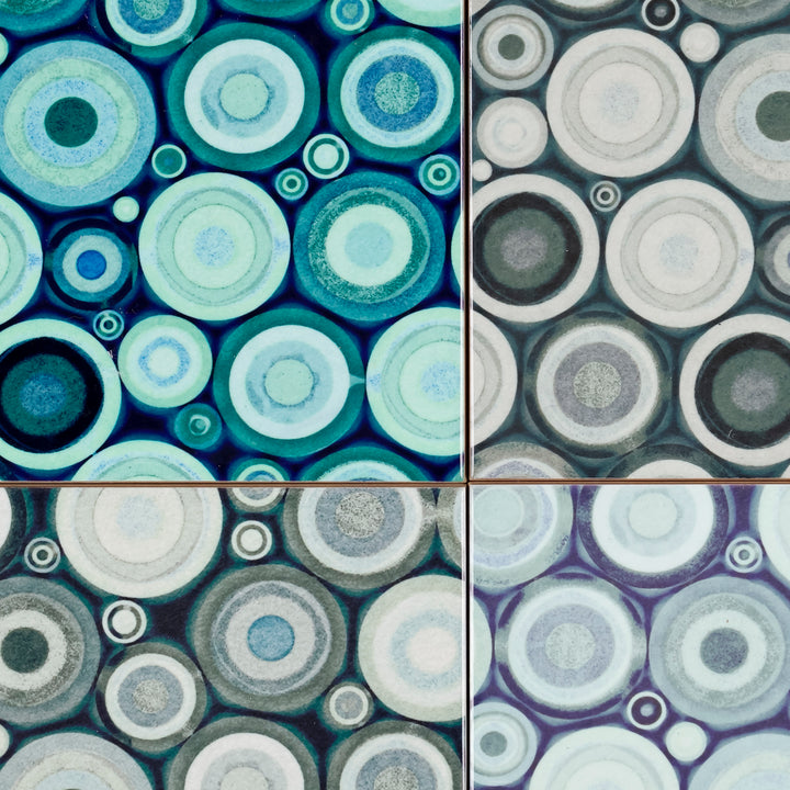 SALE SECONDS - Set of 4 x 15.2 Mixed Planetary Circle tiles