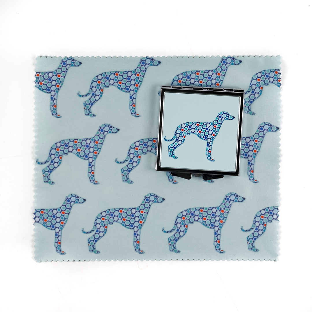 Greyhound Compact Folding Mirror - Blue Grey
