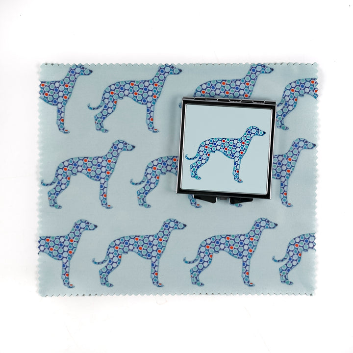 Greyhound Compact Folding Mirror - Blue Grey