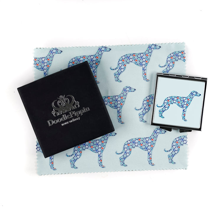 Greyhound Compact Folding Mirror - Blue Grey
