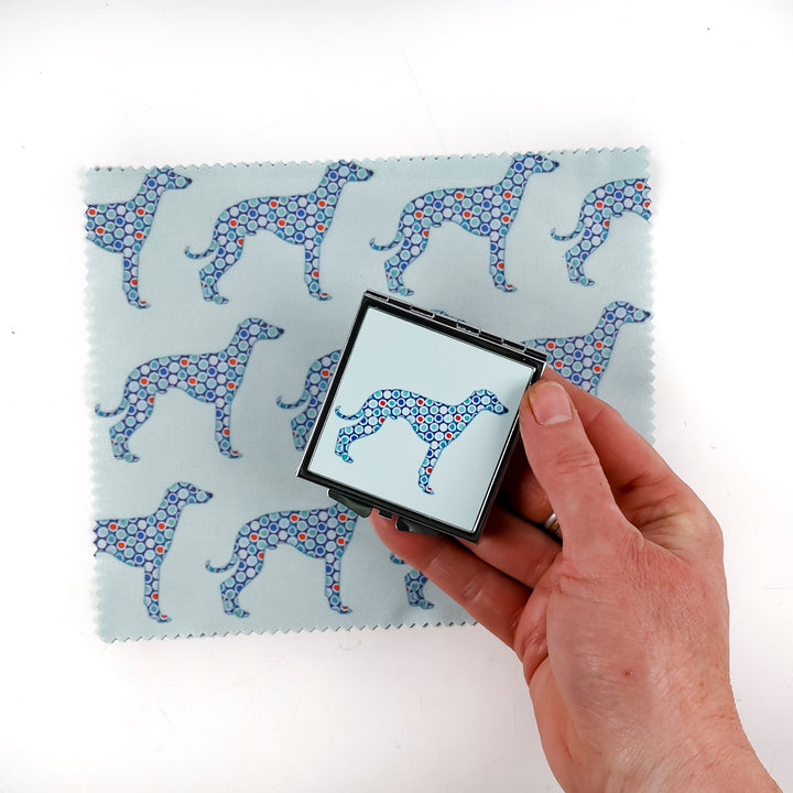 Greyhound Compact Folding Mirror - Blue Grey