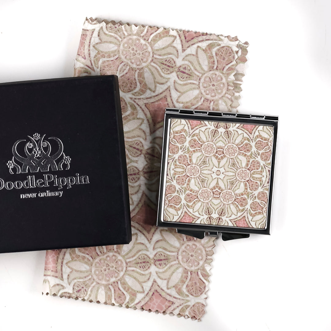Pomegranate - Pink - Folding Mirror and Lens Cloth