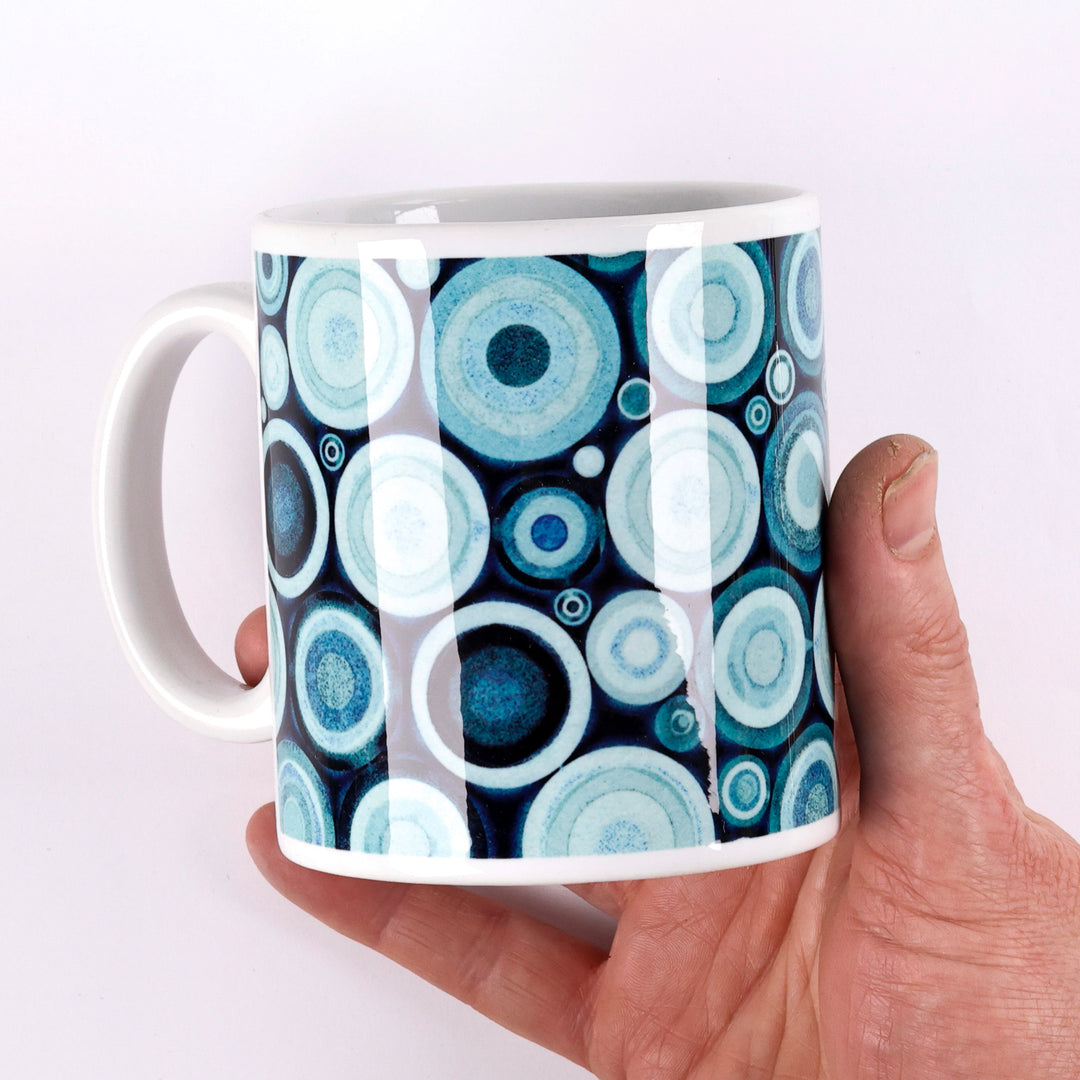 SALE Mug - Planets - Aqua turquoise