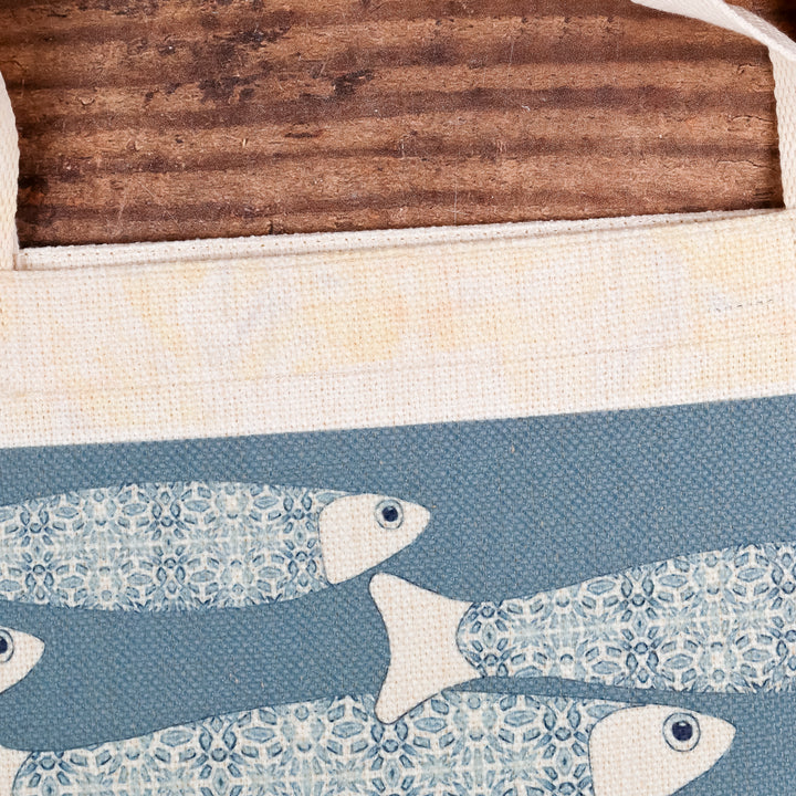 SALE SECOND - Blue/Grey Ocean Shoal Canvas Tote Bag