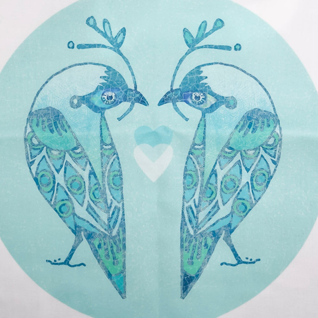 SALE - Turquoise Lovebirds Lightweight packaway bag