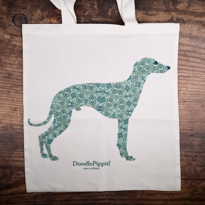 SALE SECOND - Greyhound/Whippet Tote Bag (pomegranate design)