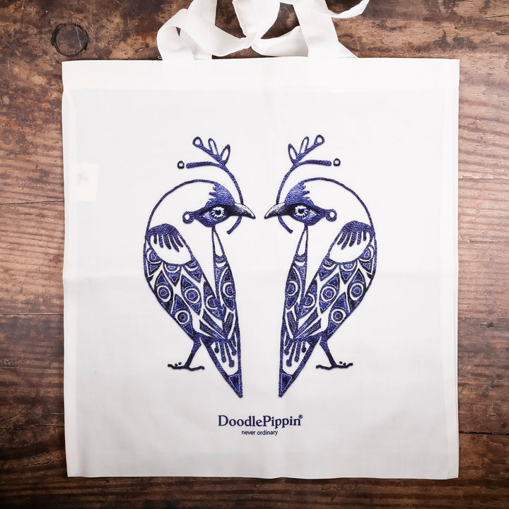SALE - Lovebirds Lightweight cotton tote bag