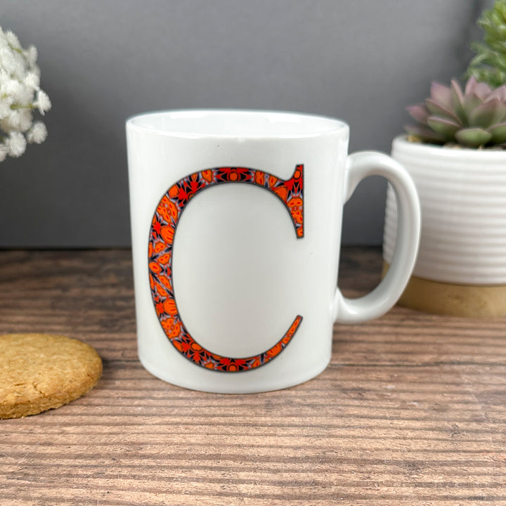 SALE - Orange Letter "C" (ceramic mug)