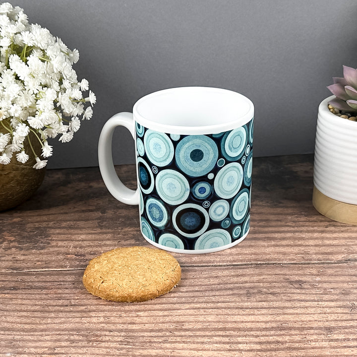 SALE Mug - Planets - Aqua turquoise