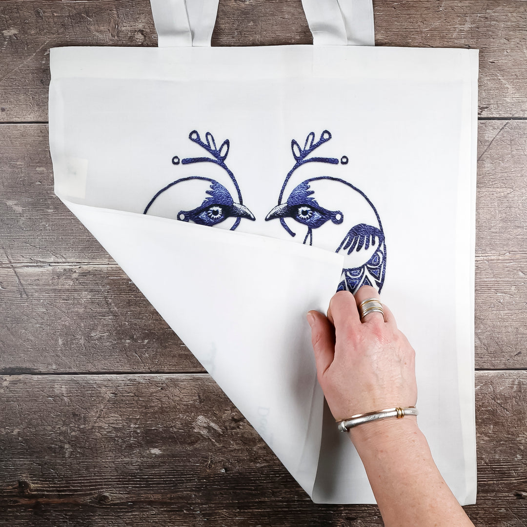 Lovebirds Bag - Blue &amp; White