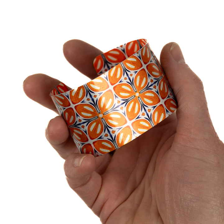 SALE - Orange Fox Flower Cuff Bangle