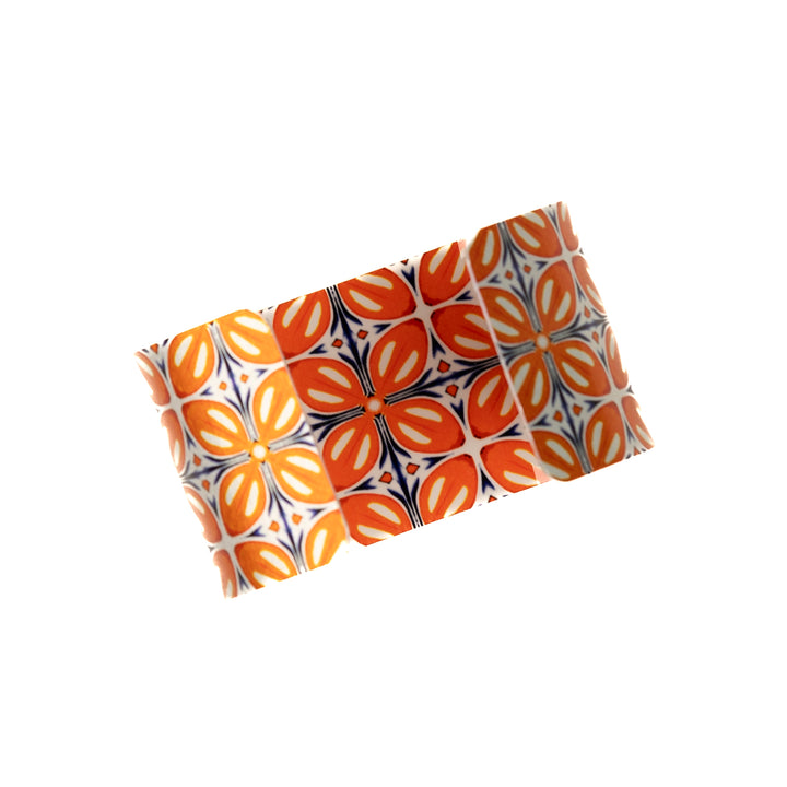 SALE - Orange Fox Flower Cuff Bangle