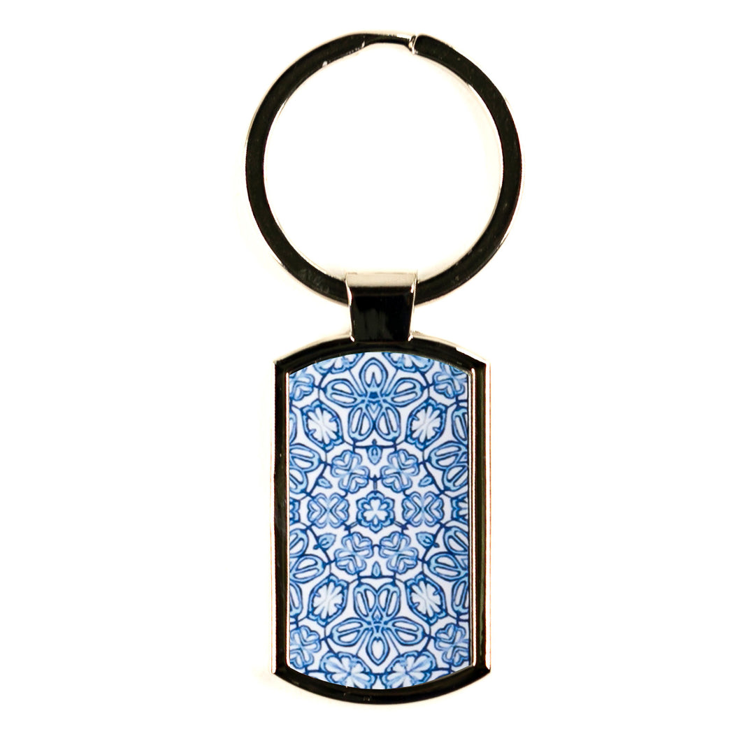 Blue Turkish Flower design keyring