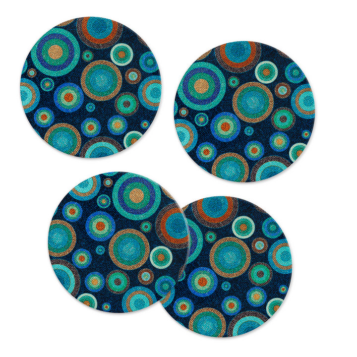 Starry Night Chopping Board - Denim Turquoise Orange