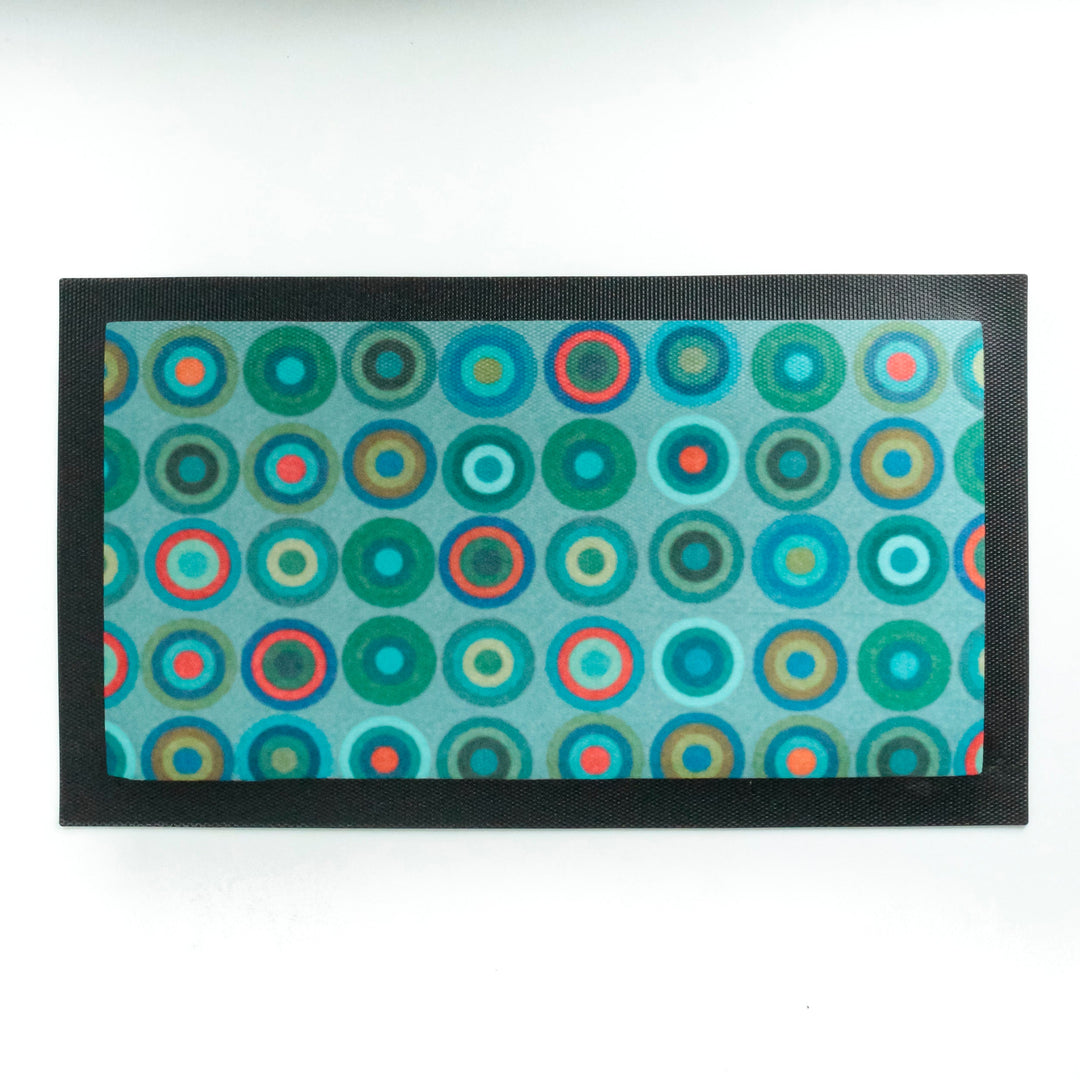 SALE Blue Green Circles Pet Food Placemat