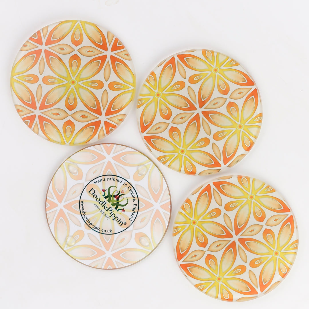 Orange / Yellow "Citrus" Coaster Set