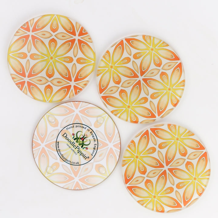 Orange / Yellow "Citrus" Coaster Set