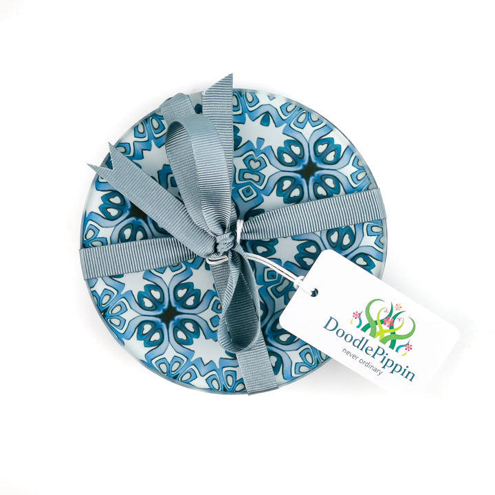 Grey blue coasters