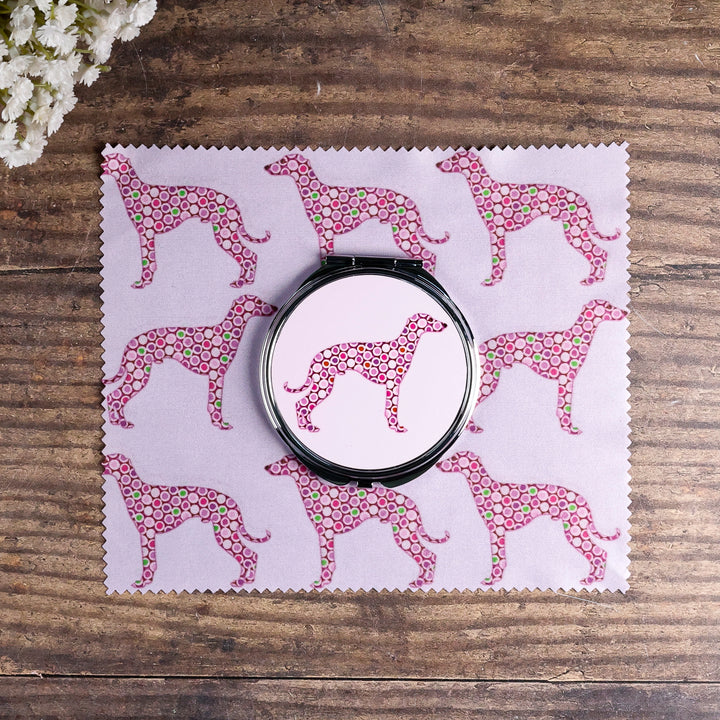 Greyhound Compact Folding Mirror - Pink