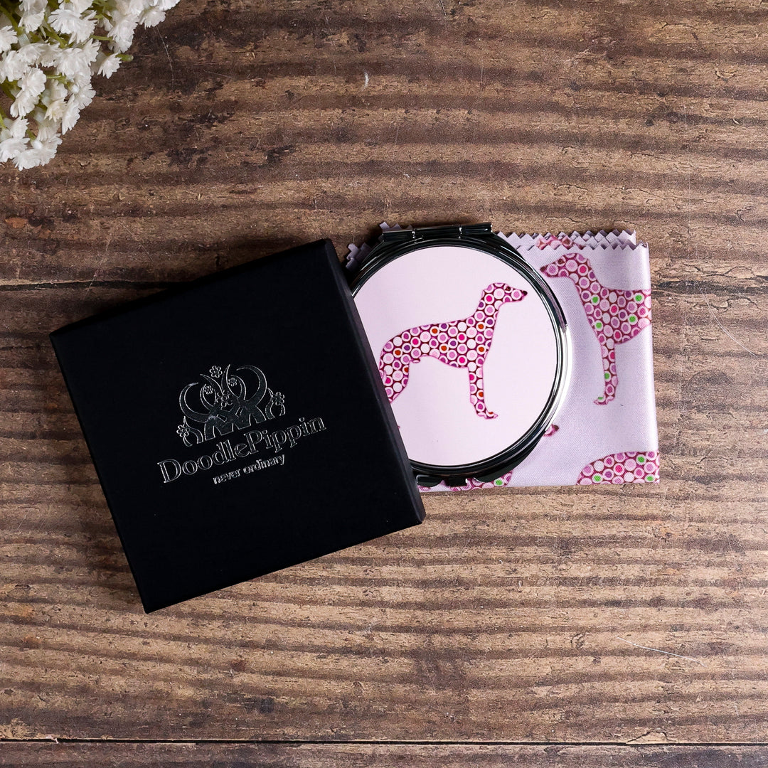 Greyhound Compact Folding Mirror - Pink