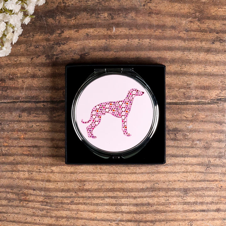 Greyhound Compact Folding Mirror - Pink
