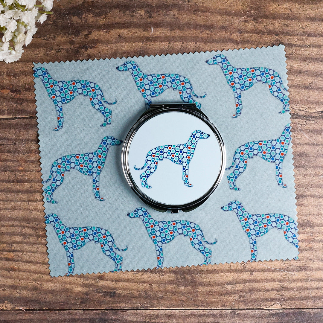 Greyhound Compact Folding Mirror - Blue Grey