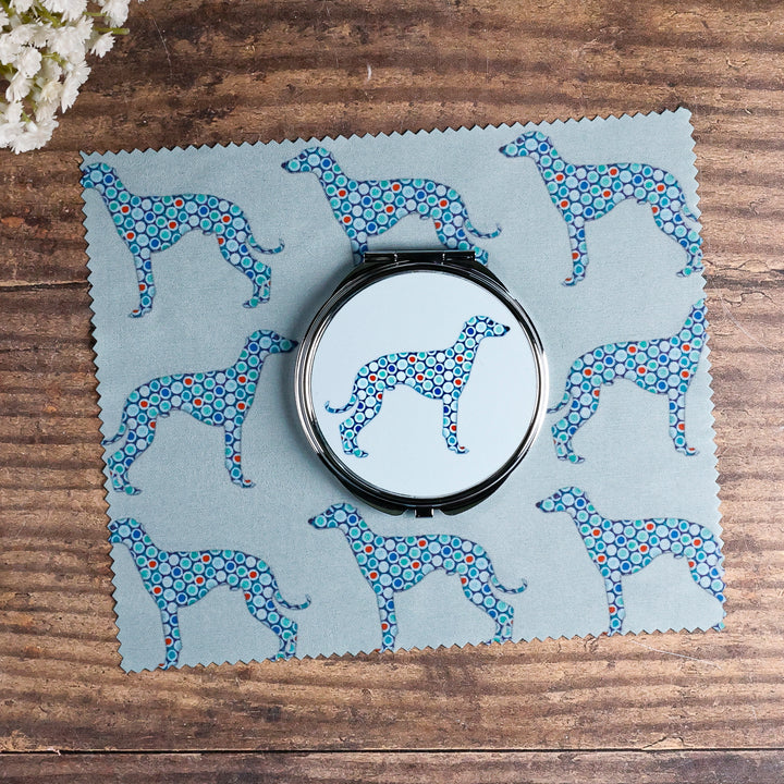 Greyhound Compact Folding Mirror - Blue Grey
