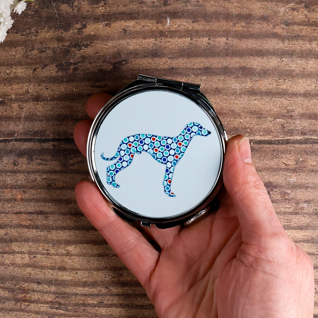 Greyhound Compact Folding Mirror - Blue Grey