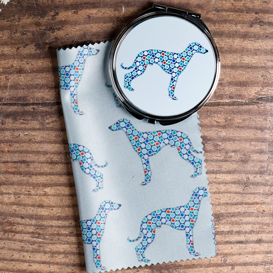 Greyhound Compact Folding Mirror - Blue Grey