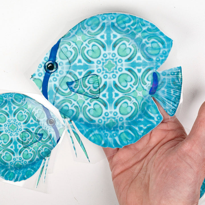 SALE Discus Fish decal set - blue green