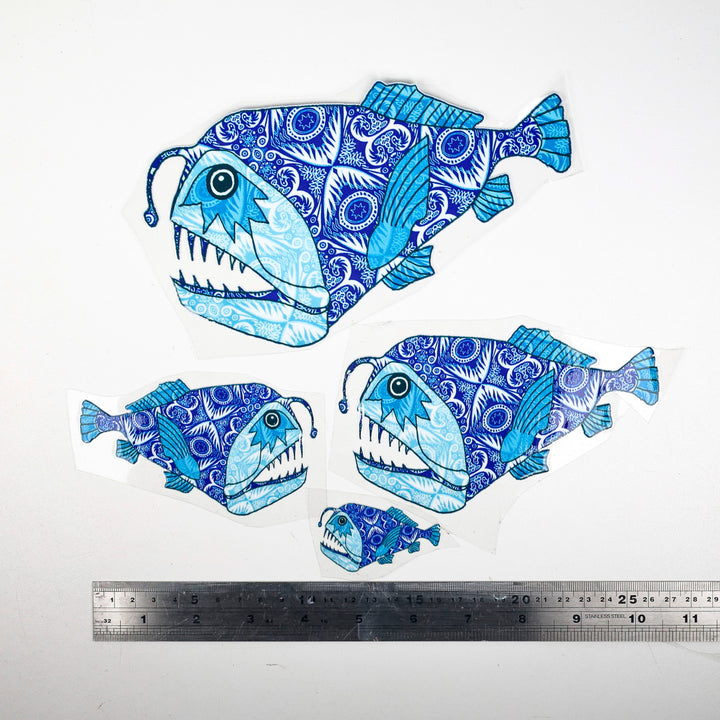 SALE Illustrated Angler Fish decal set