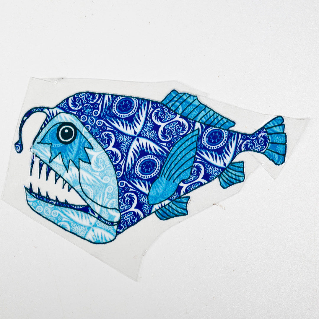 SALE Illustrated Angler Fish decal set