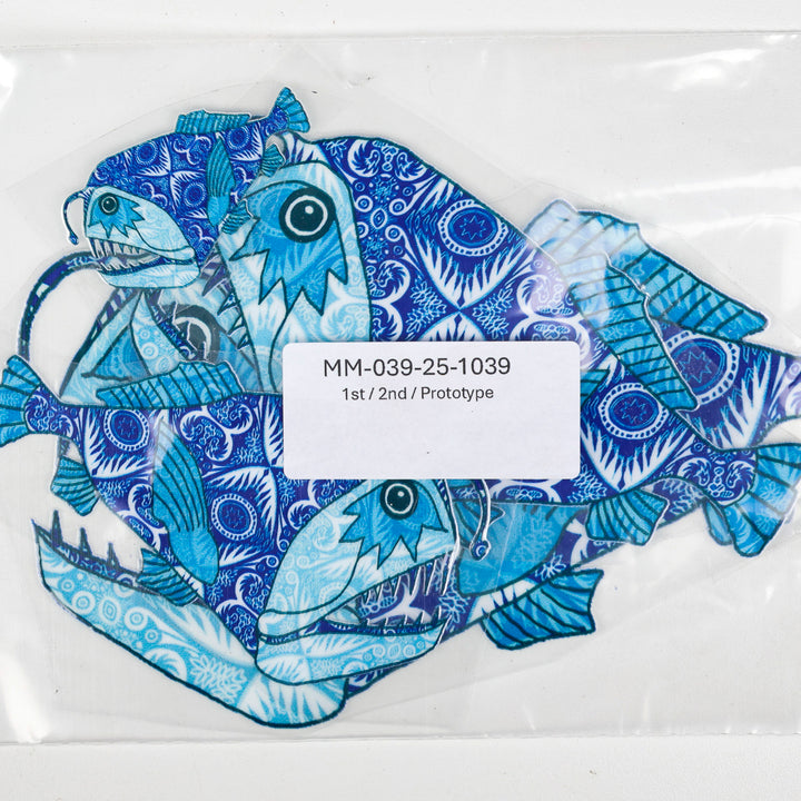 SALE Illustrated Angler Fish decal set