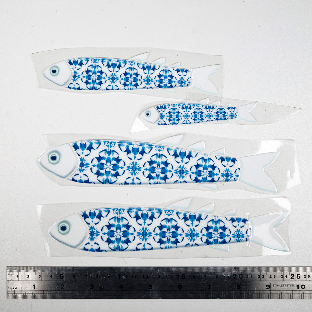 SALE Delft Danio Fish decal set - swimming left