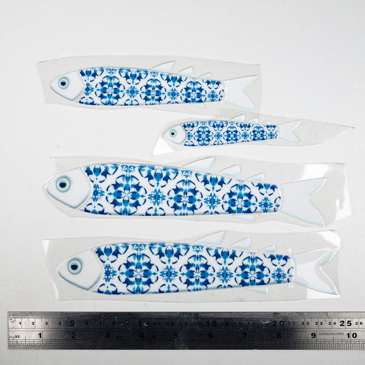 SALE Delft Danio Fish decal set - swimming left