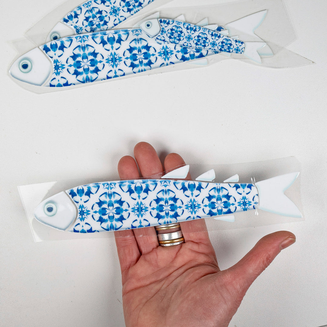 SALE Delft Danio Fish decal set - swimming left