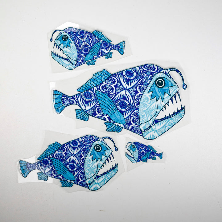 SALE Illustrated Angler Fish decal set 2