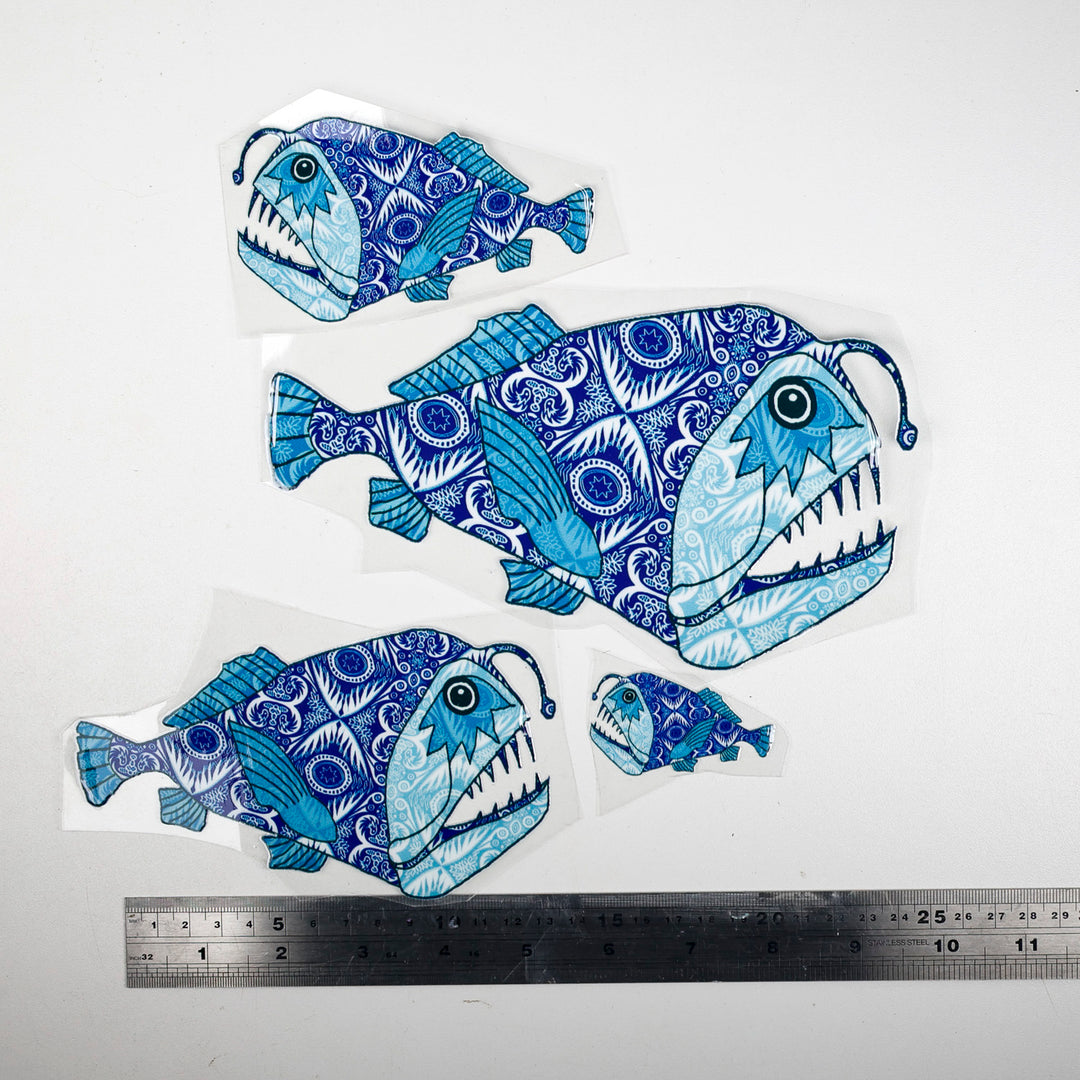SALE Illustrated Angler Fish decal set 2