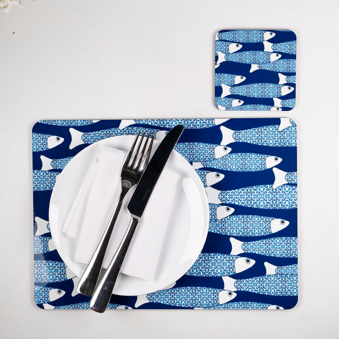 SALE - Turquoise Ocean Shoal - Placemat and coaster set